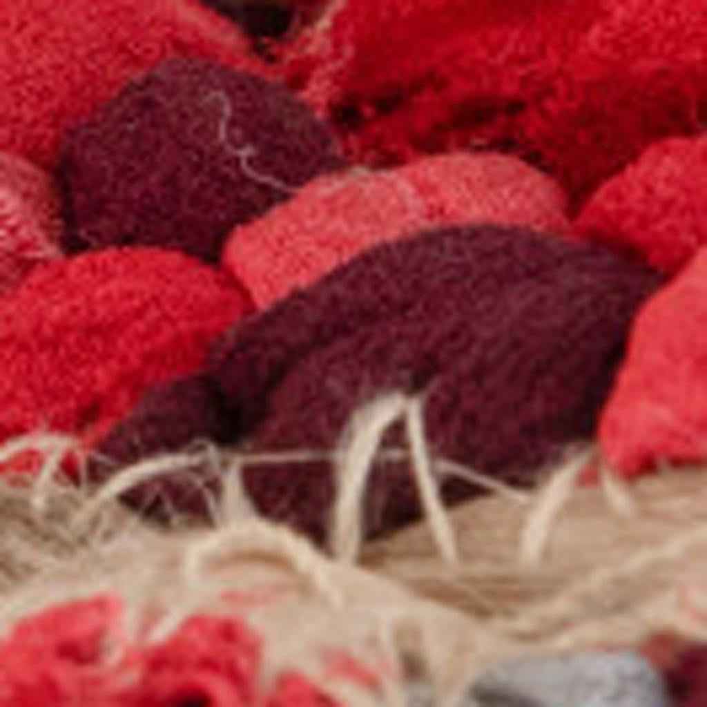 20" Blue Jute Round Pouf Ottoman