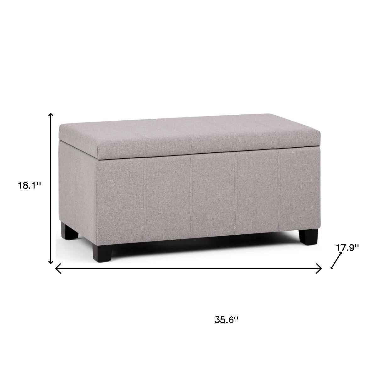 36" Dark Brown and Cloud Upholstery Storage Ottoman