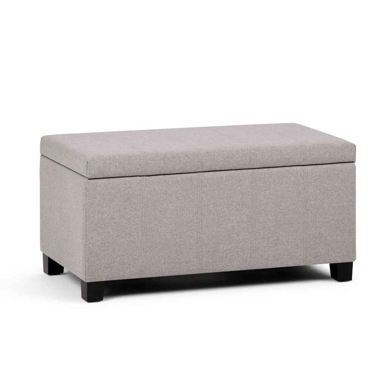 36" Dark Brown and Cloud Upholstery Storage Ottoman