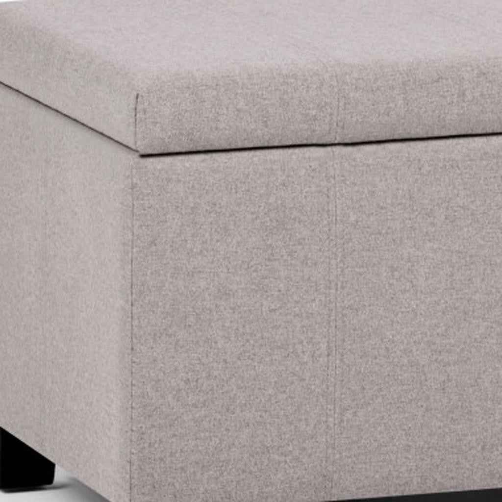 36" Dark Brown and Cloud Upholstery Storage Ottoman