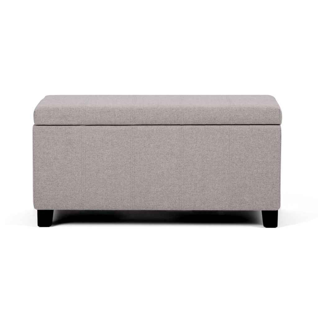 36" Dark Brown and Cloud Upholstery Storage Ottoman