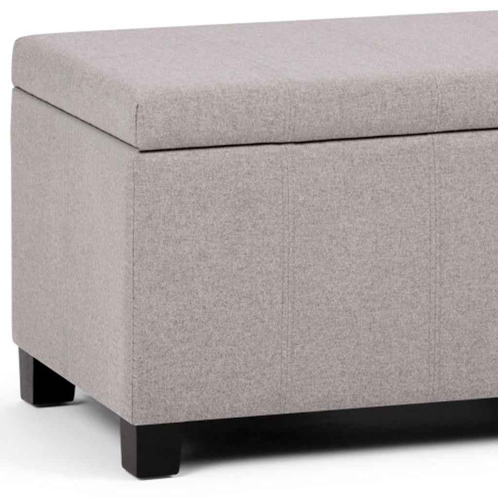 36" Dark Brown and Cloud Upholstery Storage Ottoman