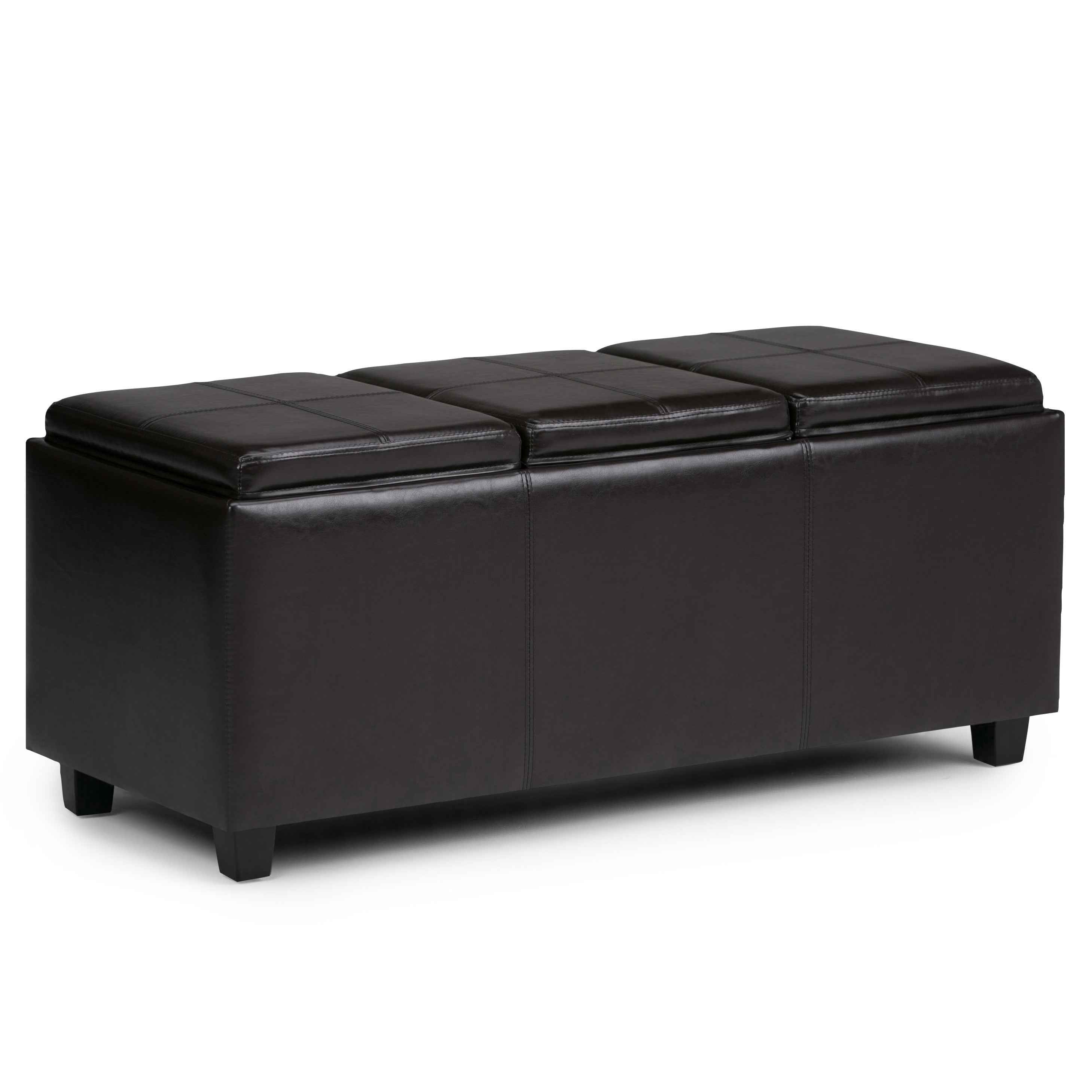 42" Dark Brown and Brown Upholstery Storage Ottoman