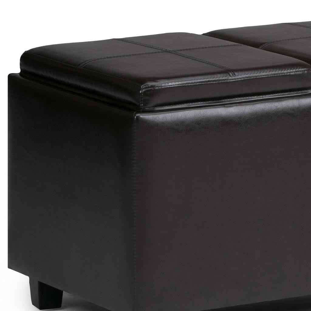 42" Dark Brown and Brown Upholstery Storage Ottoman