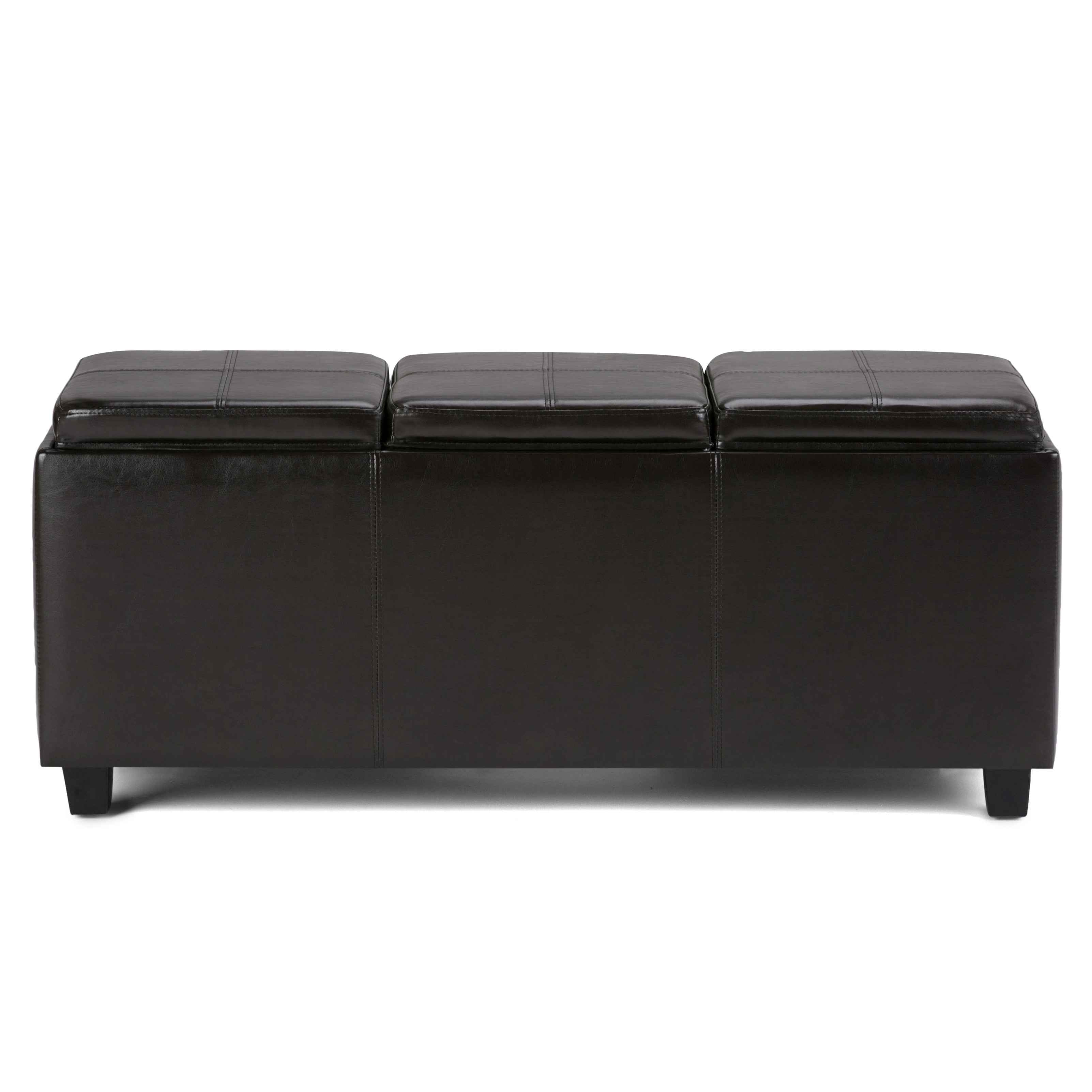 42" Dark Brown and Brown Upholstery Storage Ottoman