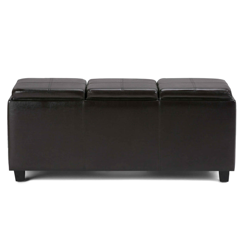42" Dark Brown and Brown Upholstery Storage Ottoman