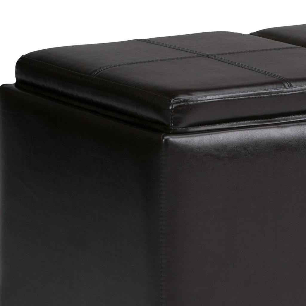 42" Dark Brown and Brown Upholstery Storage Ottoman