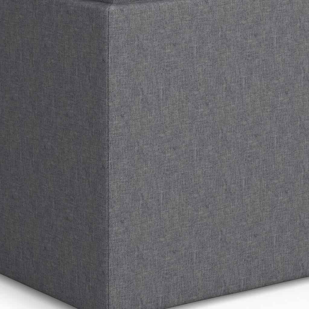 17" Slate Gray Upholstery Storage Ottoman