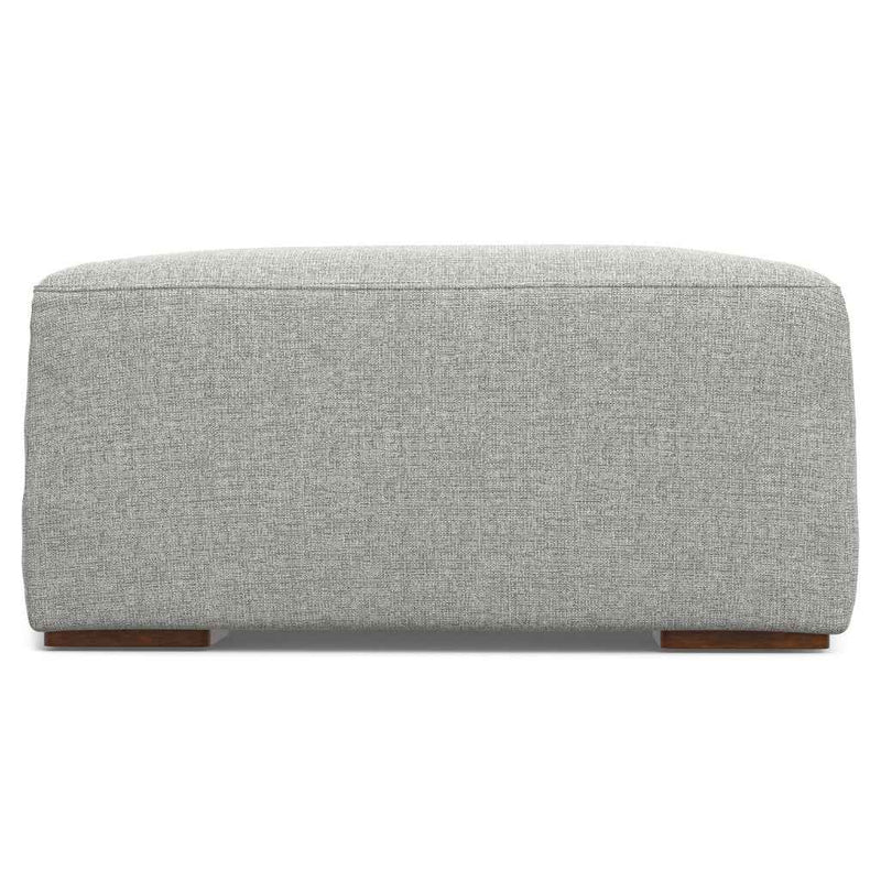 34" Gray and Brown Fabric Ottoman