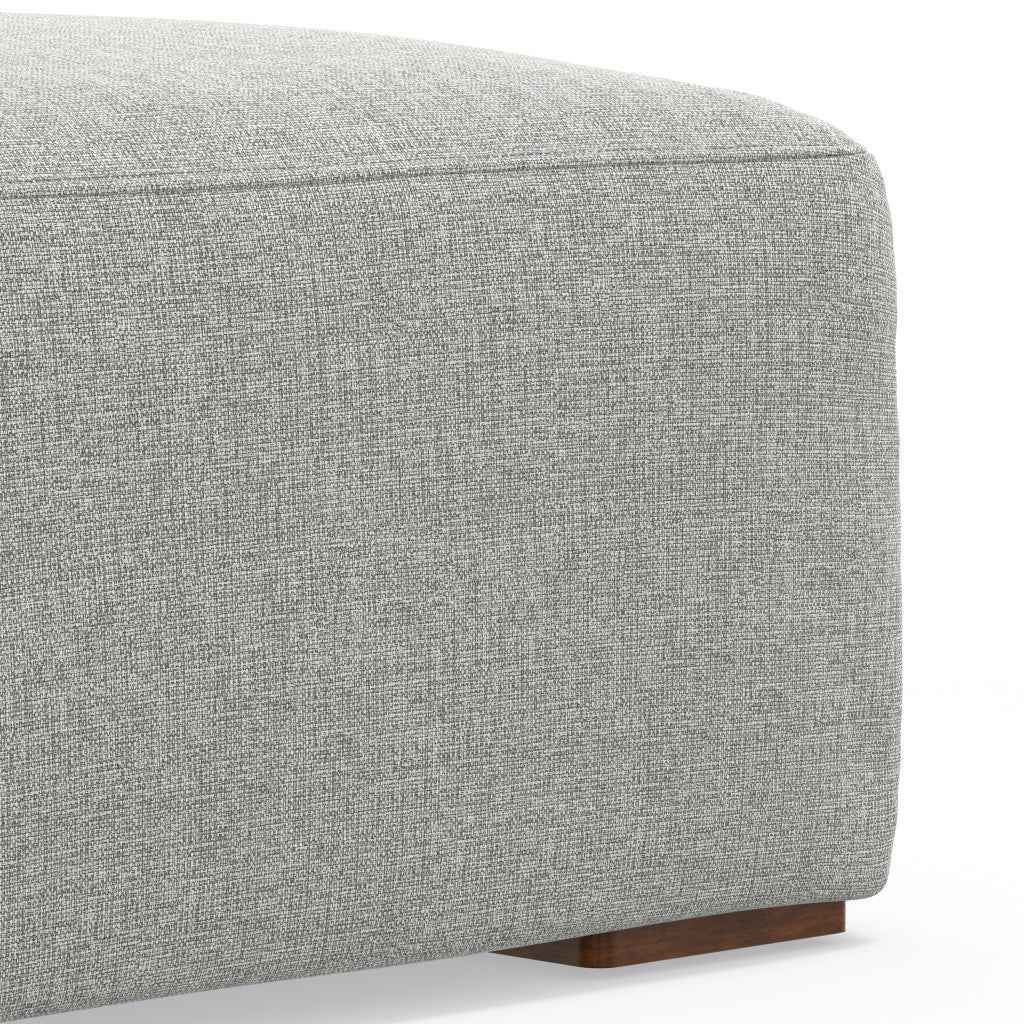 34" Gray and Brown Fabric Ottoman
