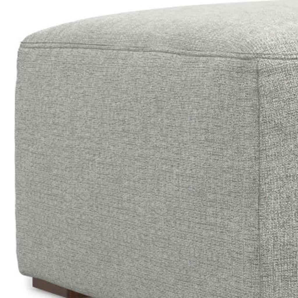 34" Gray and Brown Fabric Ottoman