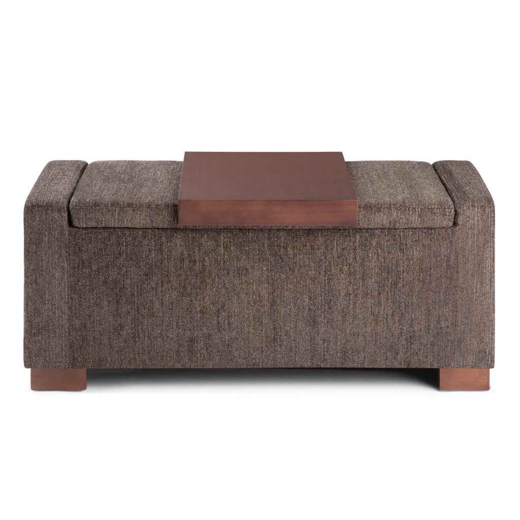 43" Brown Upholstery Storage Ottoman