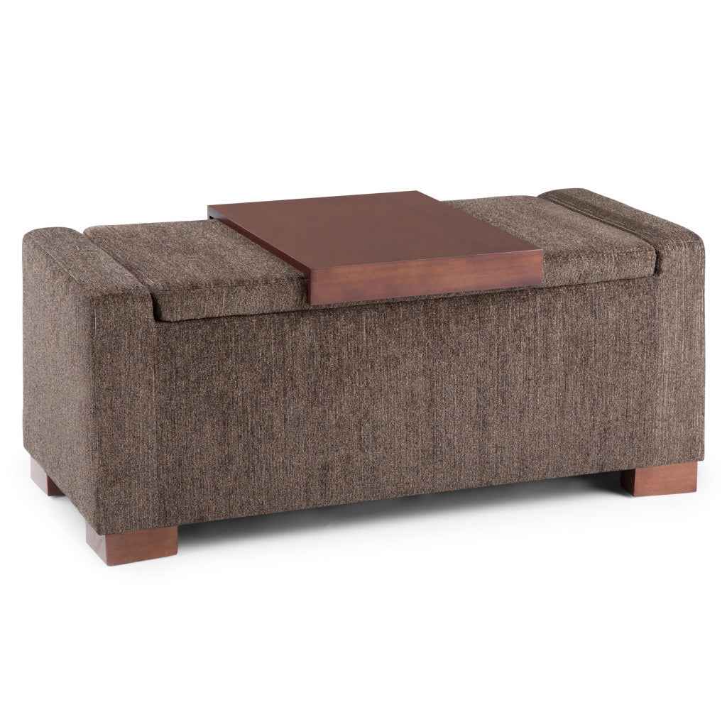 43" Brown Upholstery Storage Ottoman