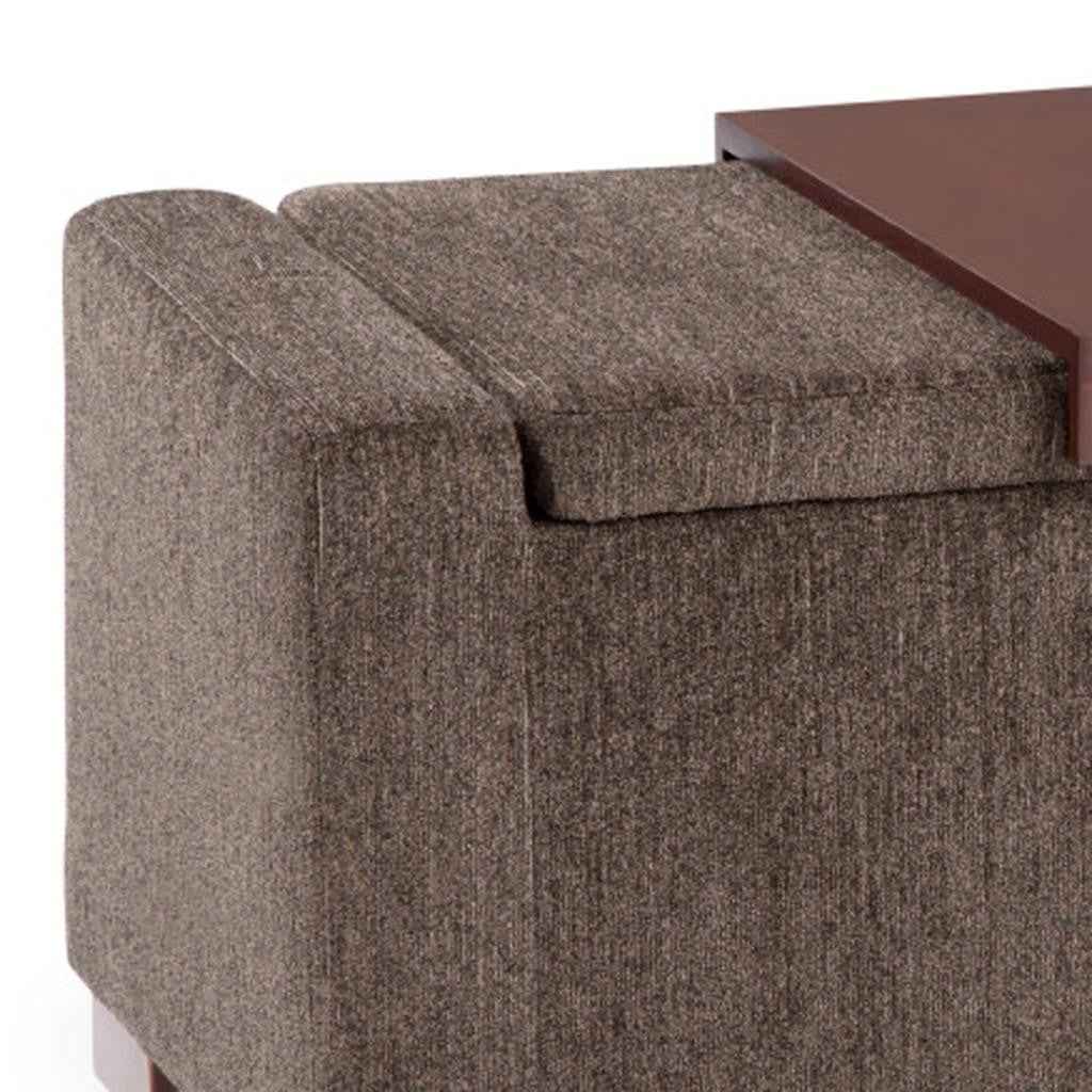 43" Brown Upholstery Storage Ottoman