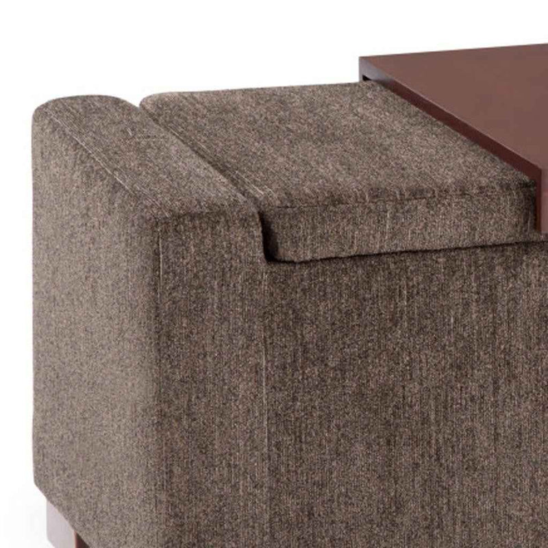 43" Brown Upholstery Storage Ottoman