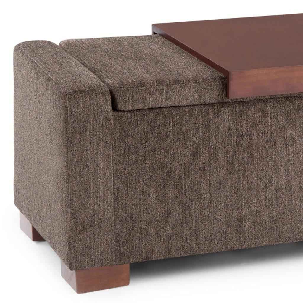 43" Brown Upholstery Storage Ottoman