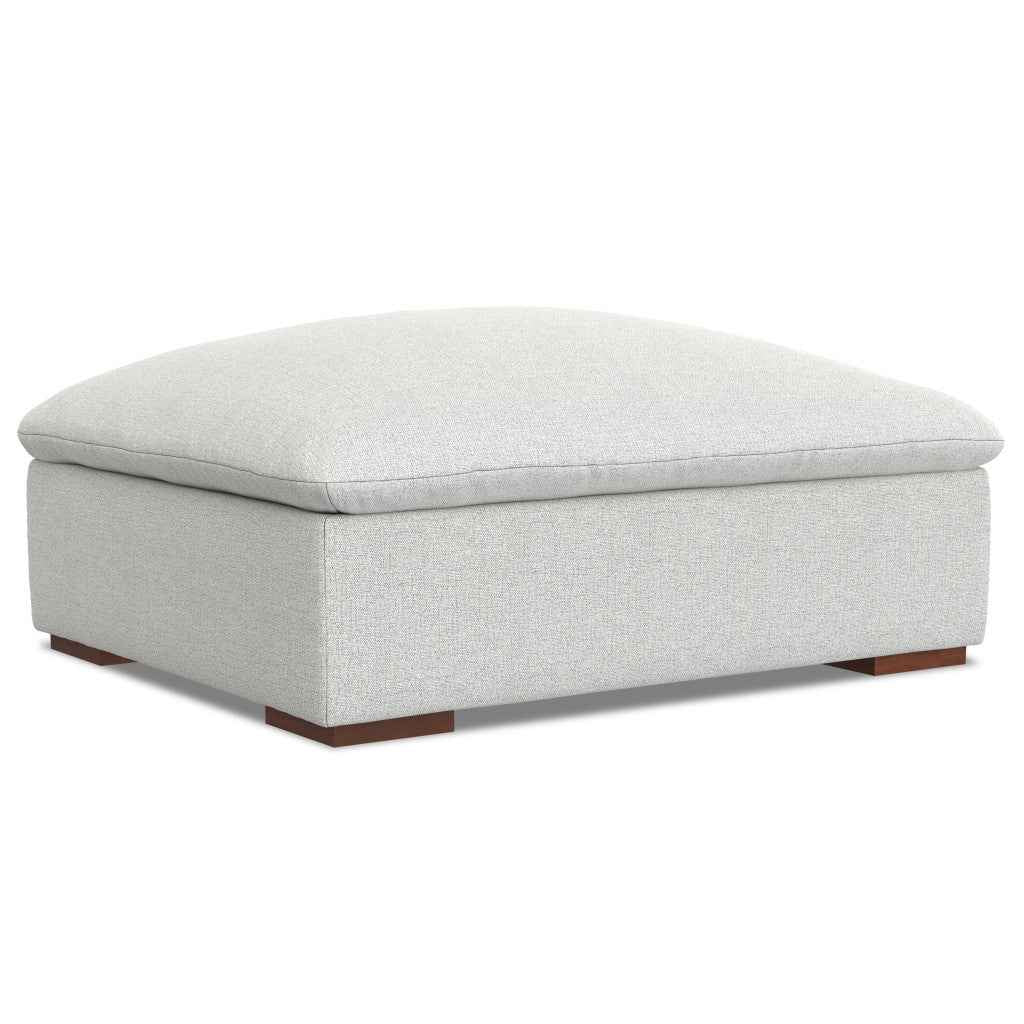 44" Gray and Brown Fabric Ottoman