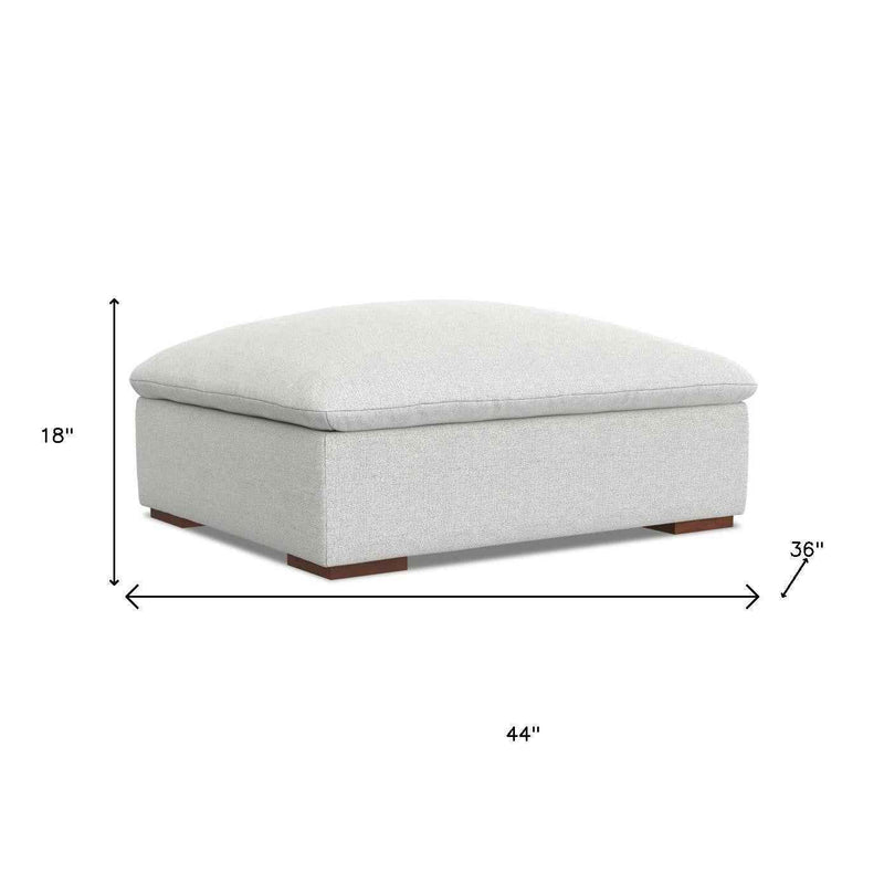 44" Gray and Brown Fabric Ottoman