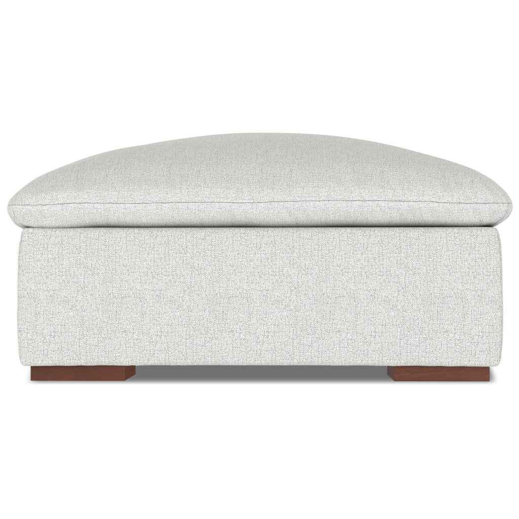 44" Gray and Brown Fabric Ottoman