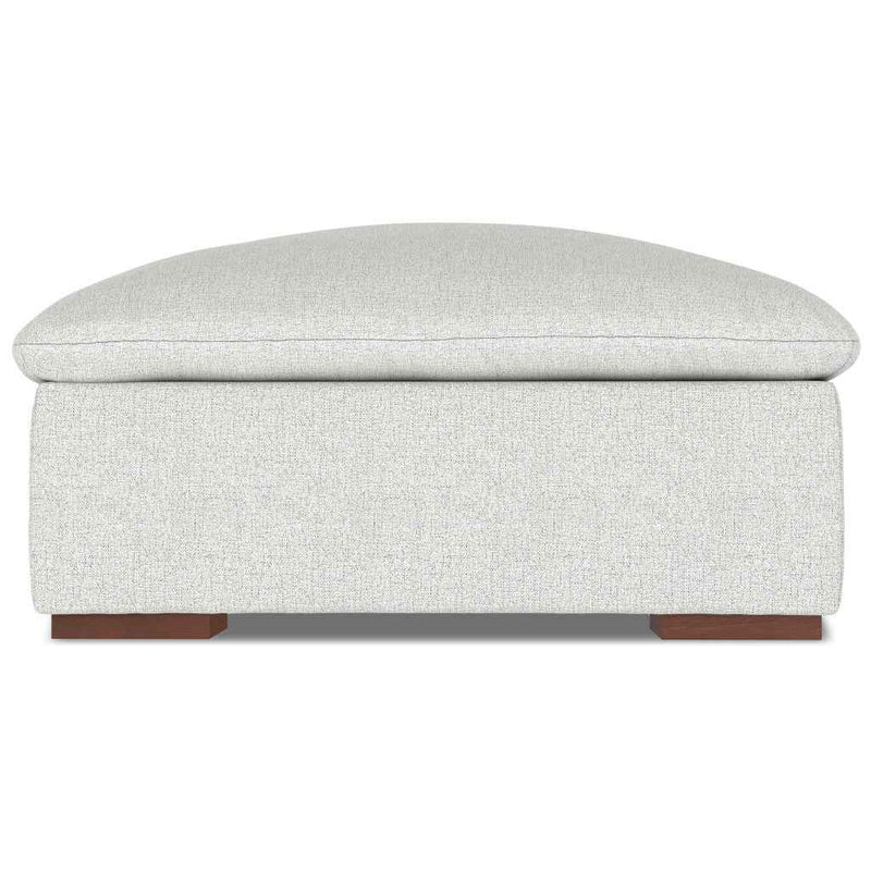 44" Gray and Brown Fabric Ottoman