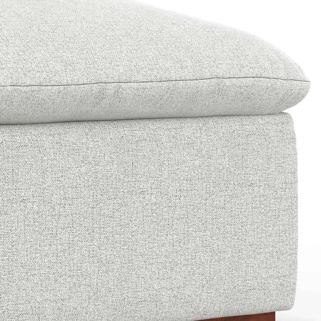 44" Gray and Brown Fabric Ottoman