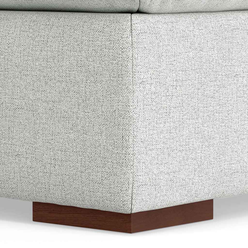 44" Gray and Brown Fabric Ottoman