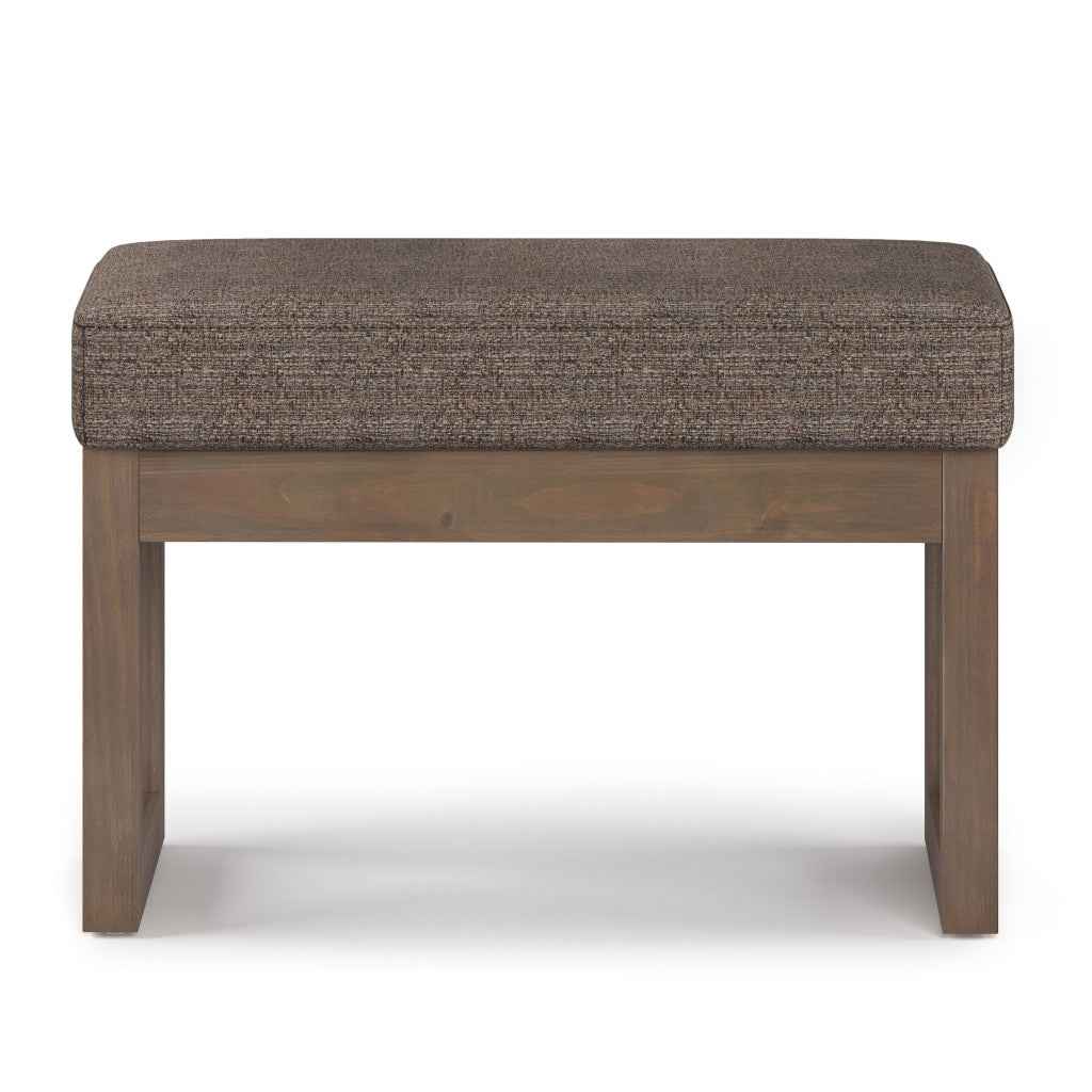 27" Brown Fabric Footstool