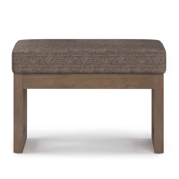 27" Brown Fabric Footstool