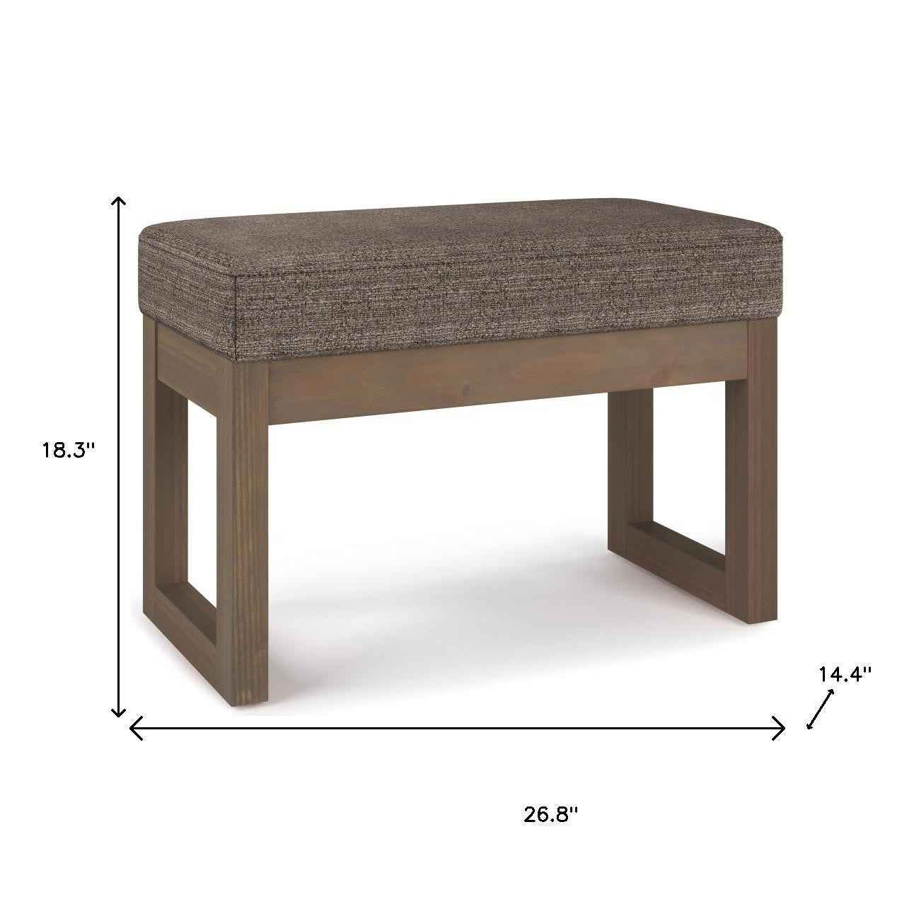 27" Brown Fabric Footstool