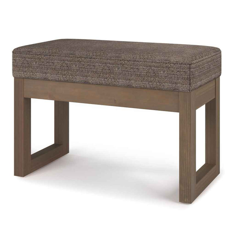 27" Brown Fabric Footstool