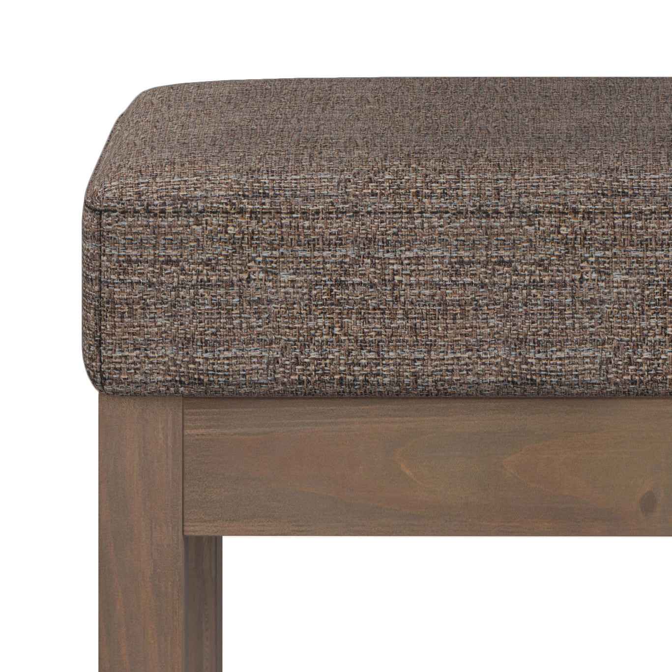 27" Brown Fabric Footstool