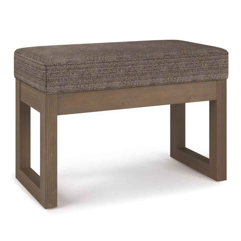 27" Brown Fabric Footstool