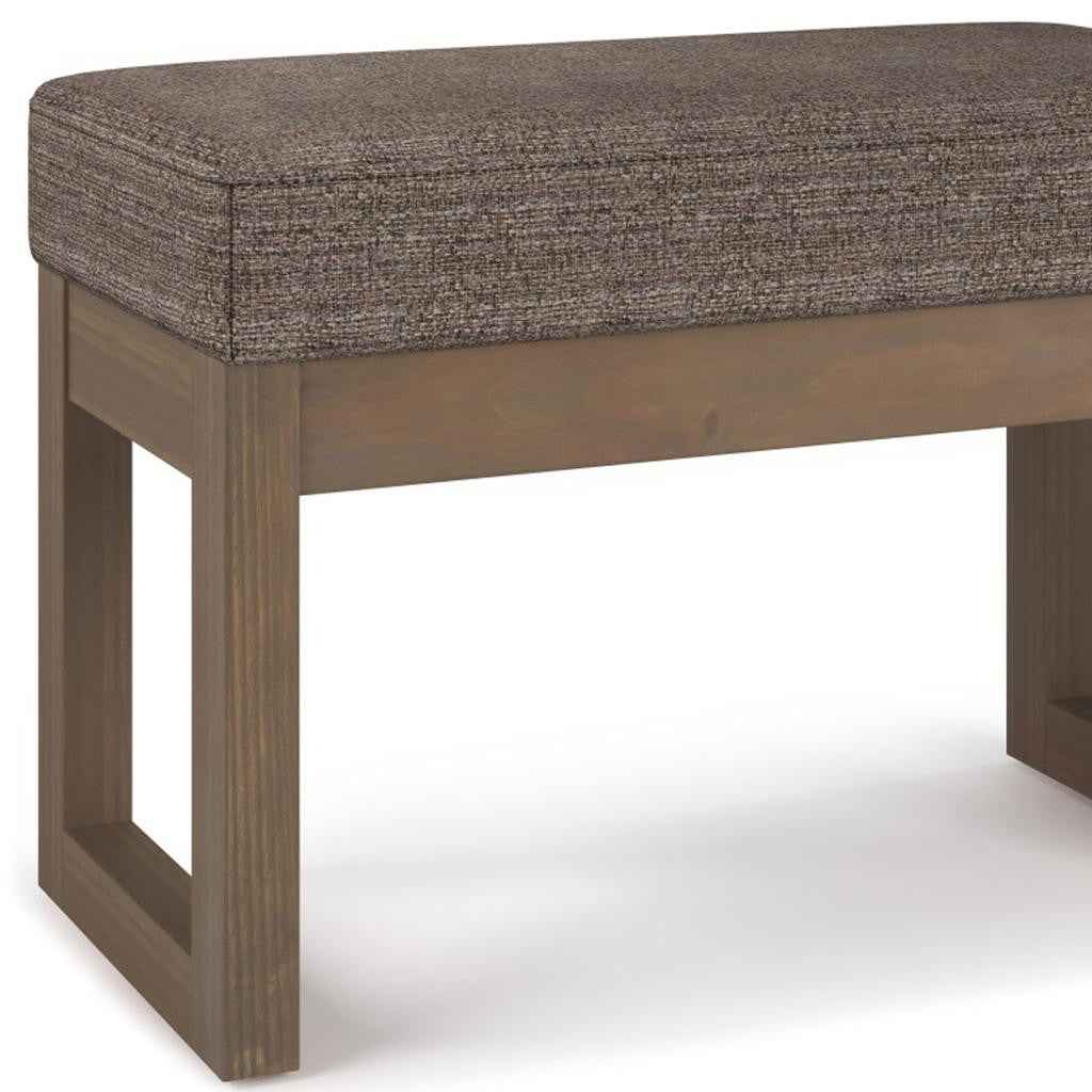 27" Brown Fabric Footstool