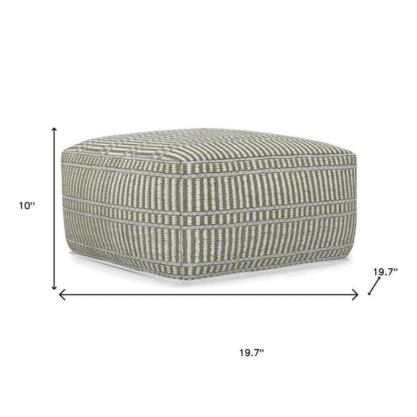 20" Blue Fabric Pouf Ottoman Default Title