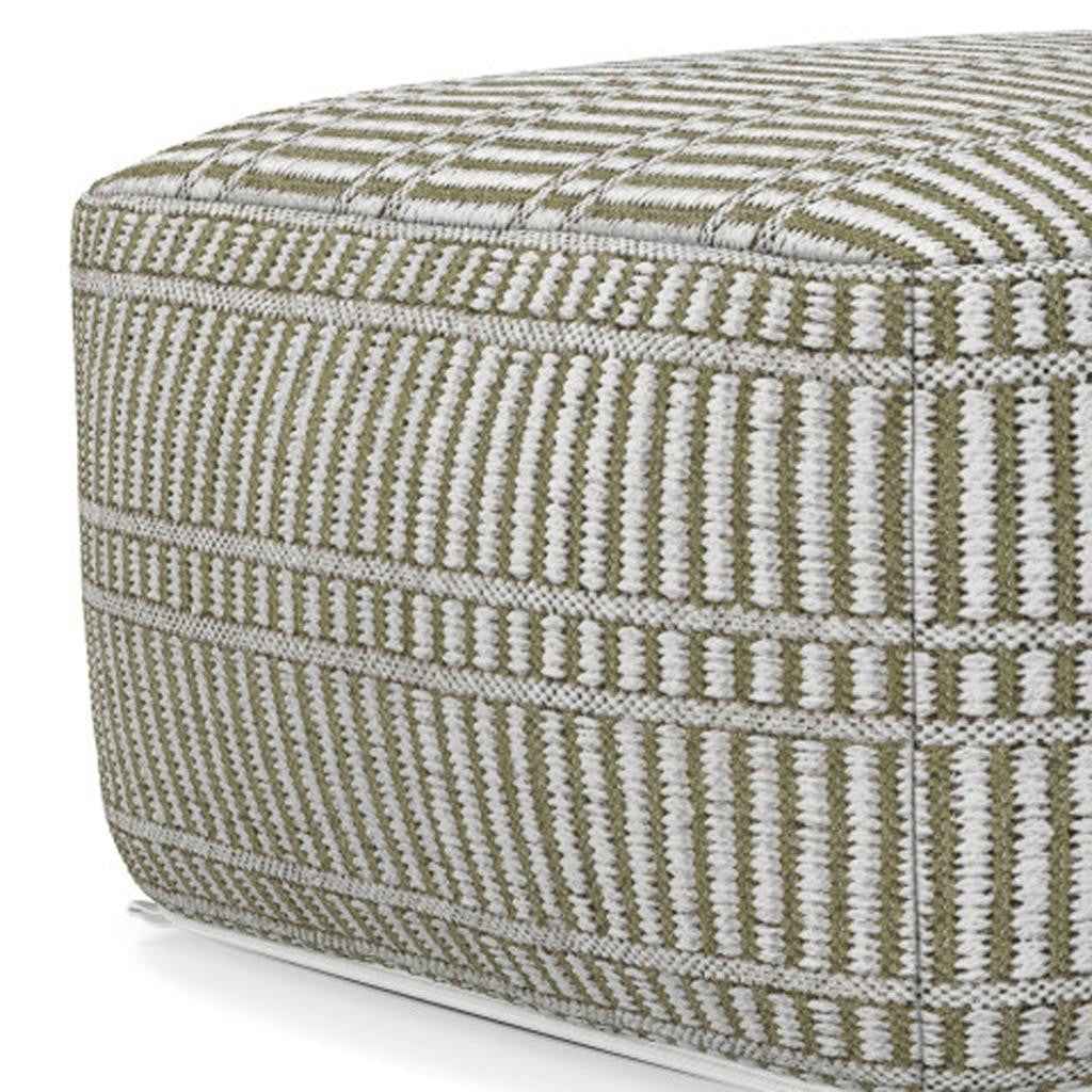 20" Blue Fabric Pouf Ottoman