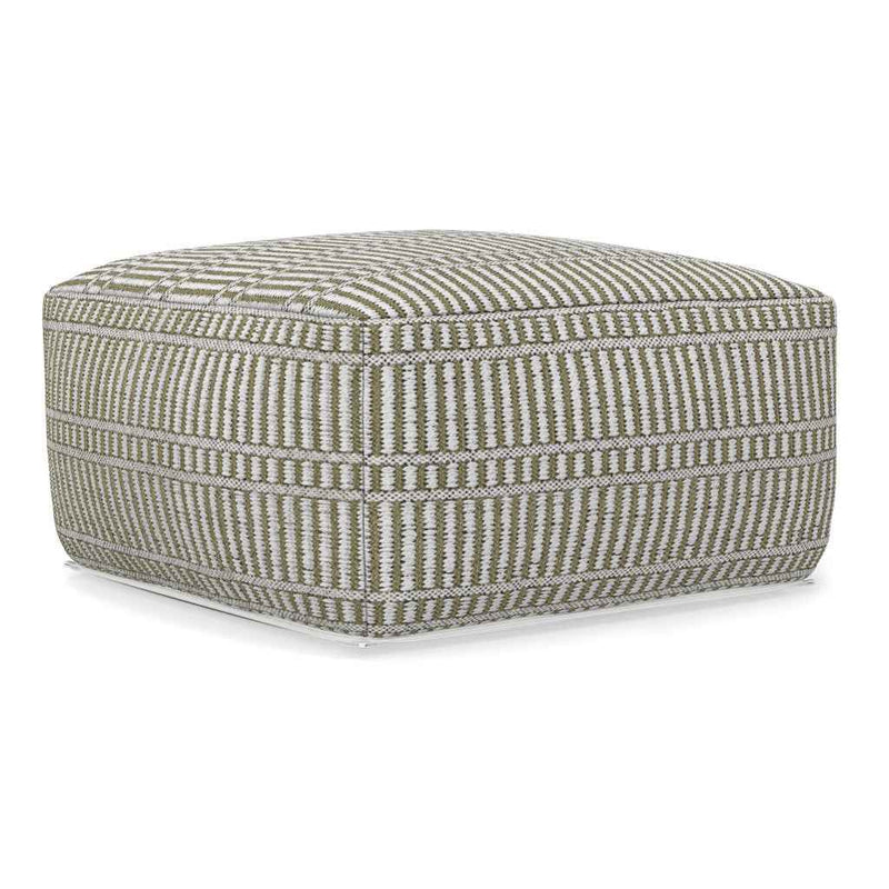 20" Blue Fabric Pouf Ottoman