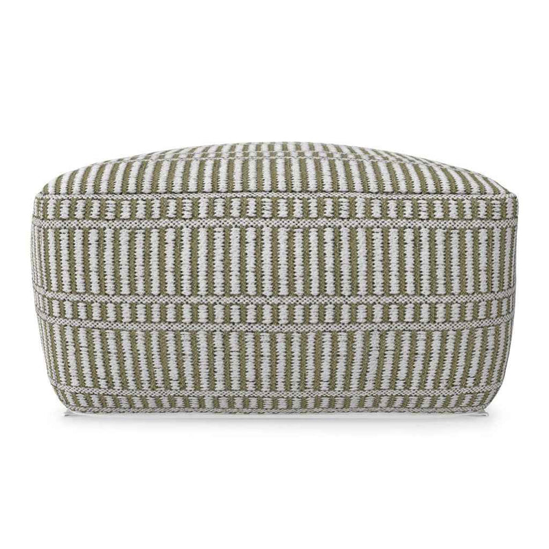 20" Blue Fabric Pouf Ottoman