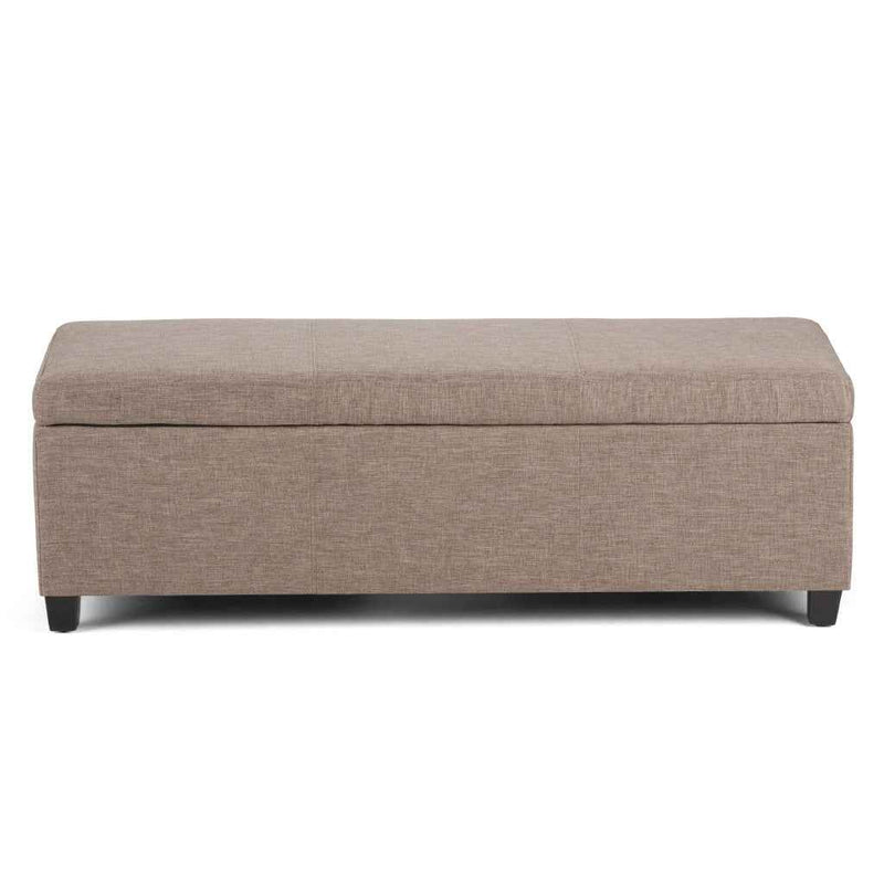 48" Dark Brown and Fawn Upholstery Storage Ottoman
