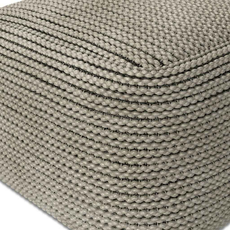 18" Brown Fabric Pouf Ottoman