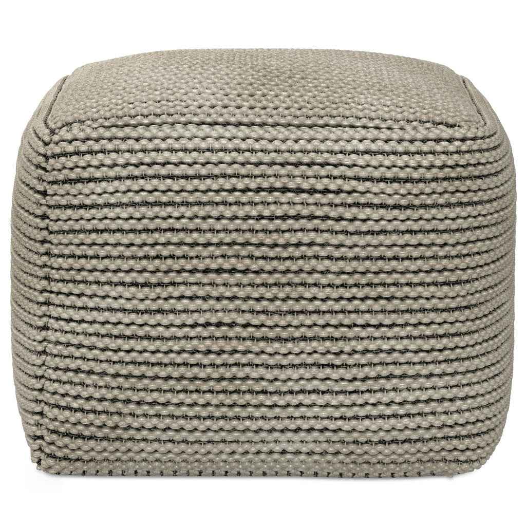 18" Brown Fabric Pouf Ottoman