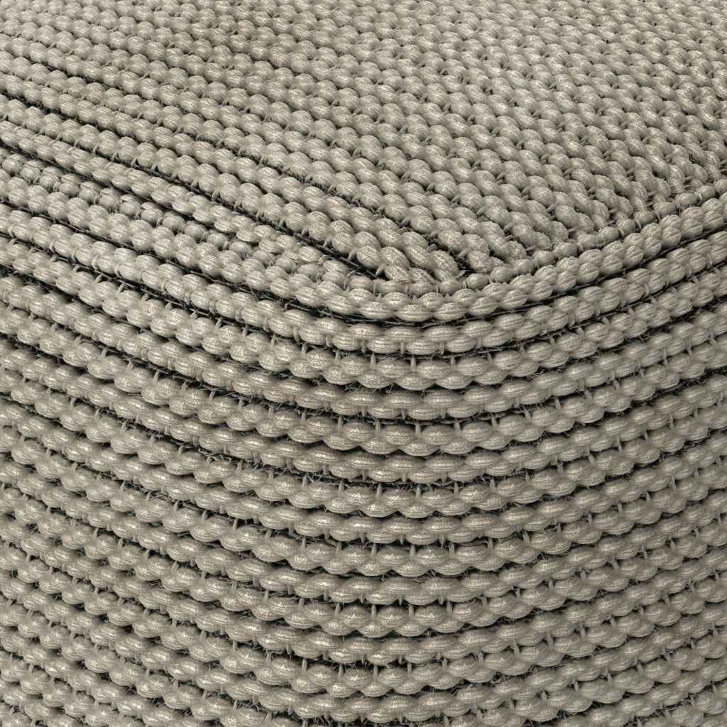 18" Brown Fabric Pouf Ottoman