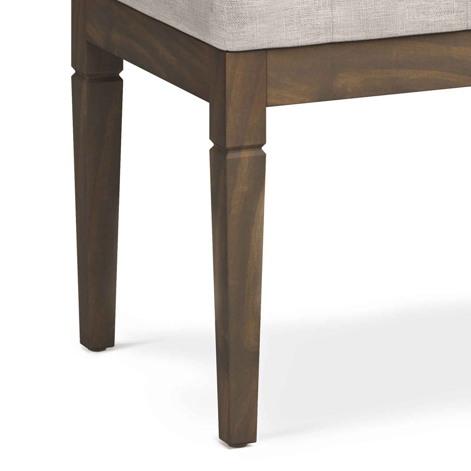 28" Natural and Brown Fabric Ottoman