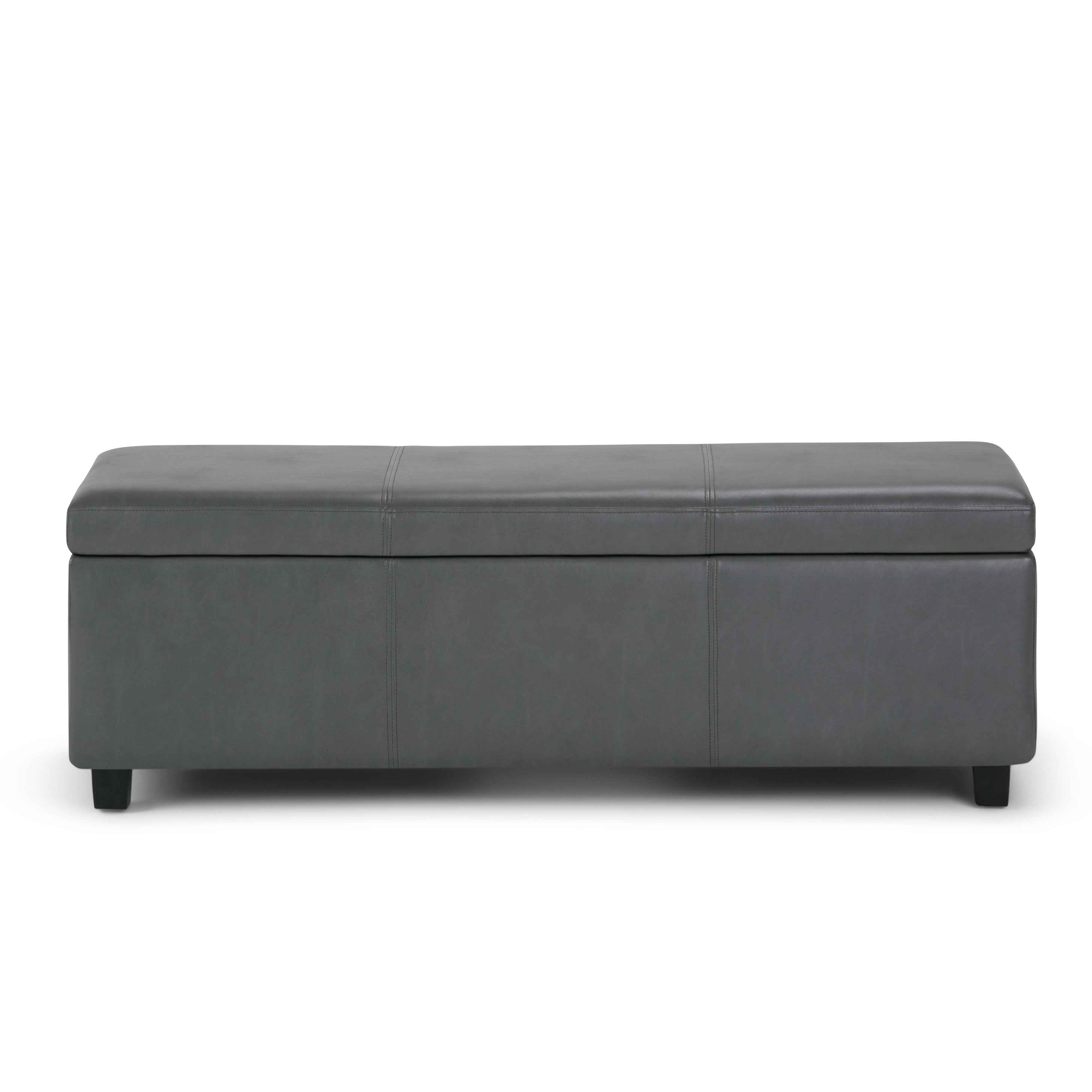 48" Dark Brown and Gray Upholstery Storage Ottoman