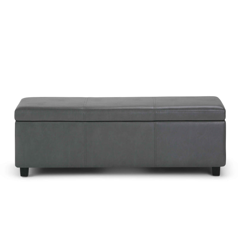 48" Dark Brown and Gray Upholstery Storage Ottoman