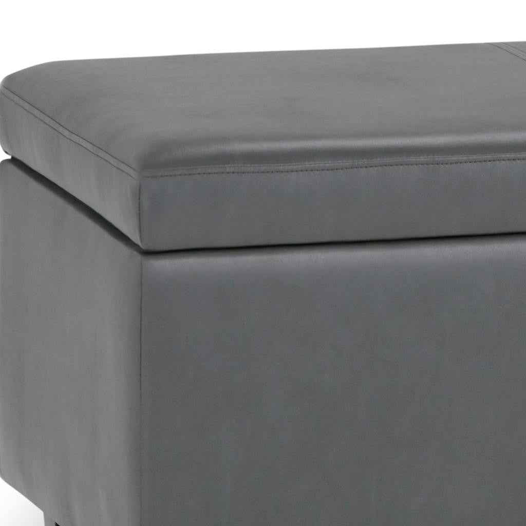 48" Dark Brown and Gray Upholstery Storage Ottoman