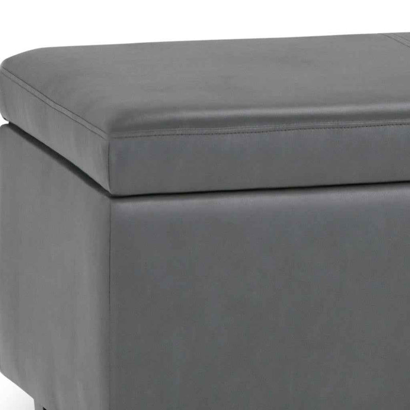 48" Dark Brown and Gray Upholstery Storage Ottoman