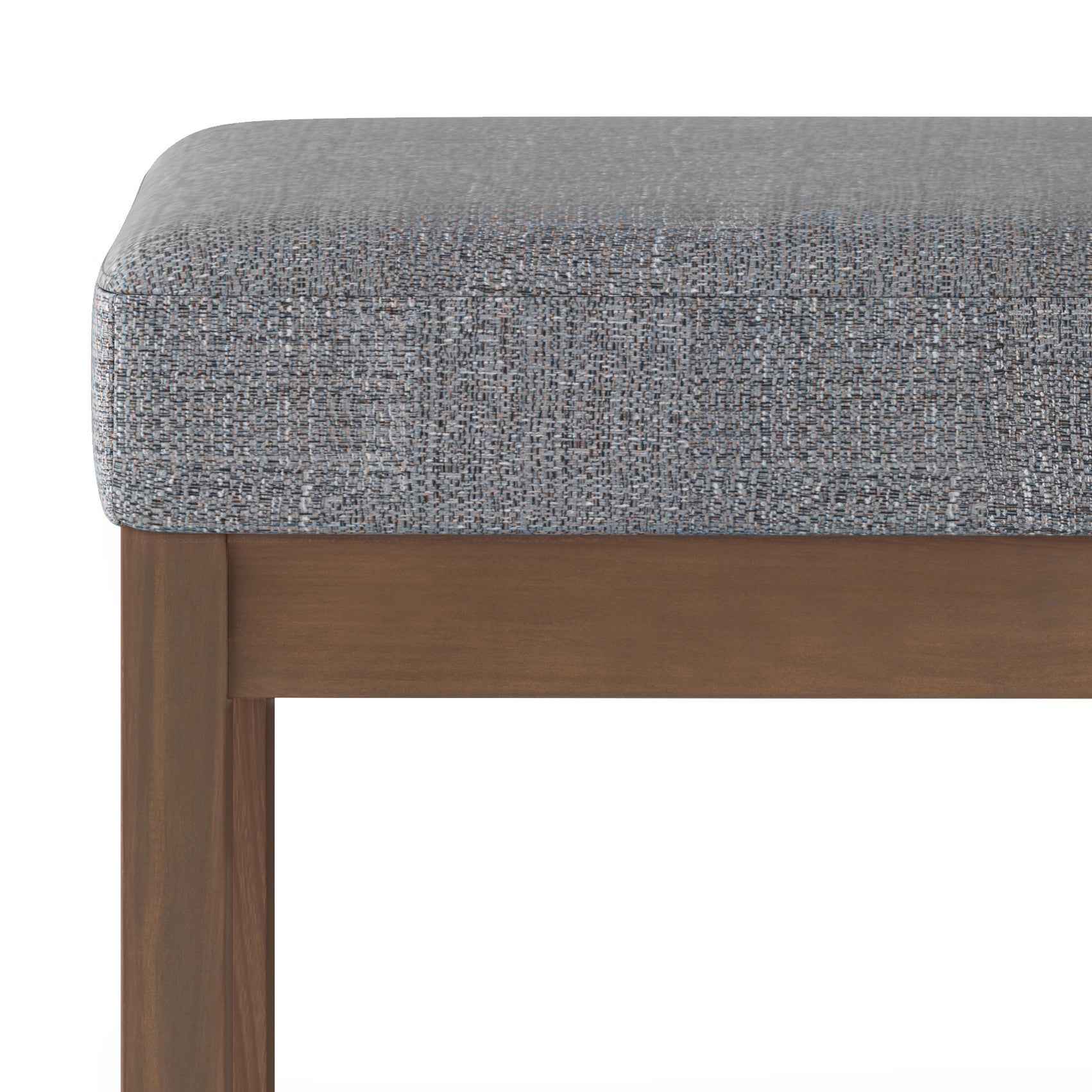 27" Gray and Brown Fabric Footstool