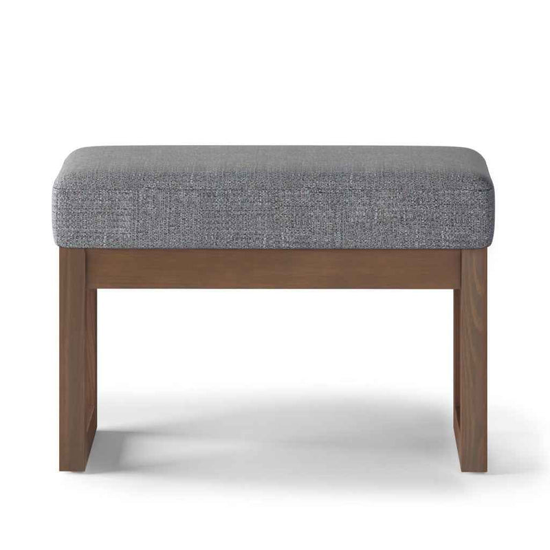 27" Gray and Brown Fabric Footstool