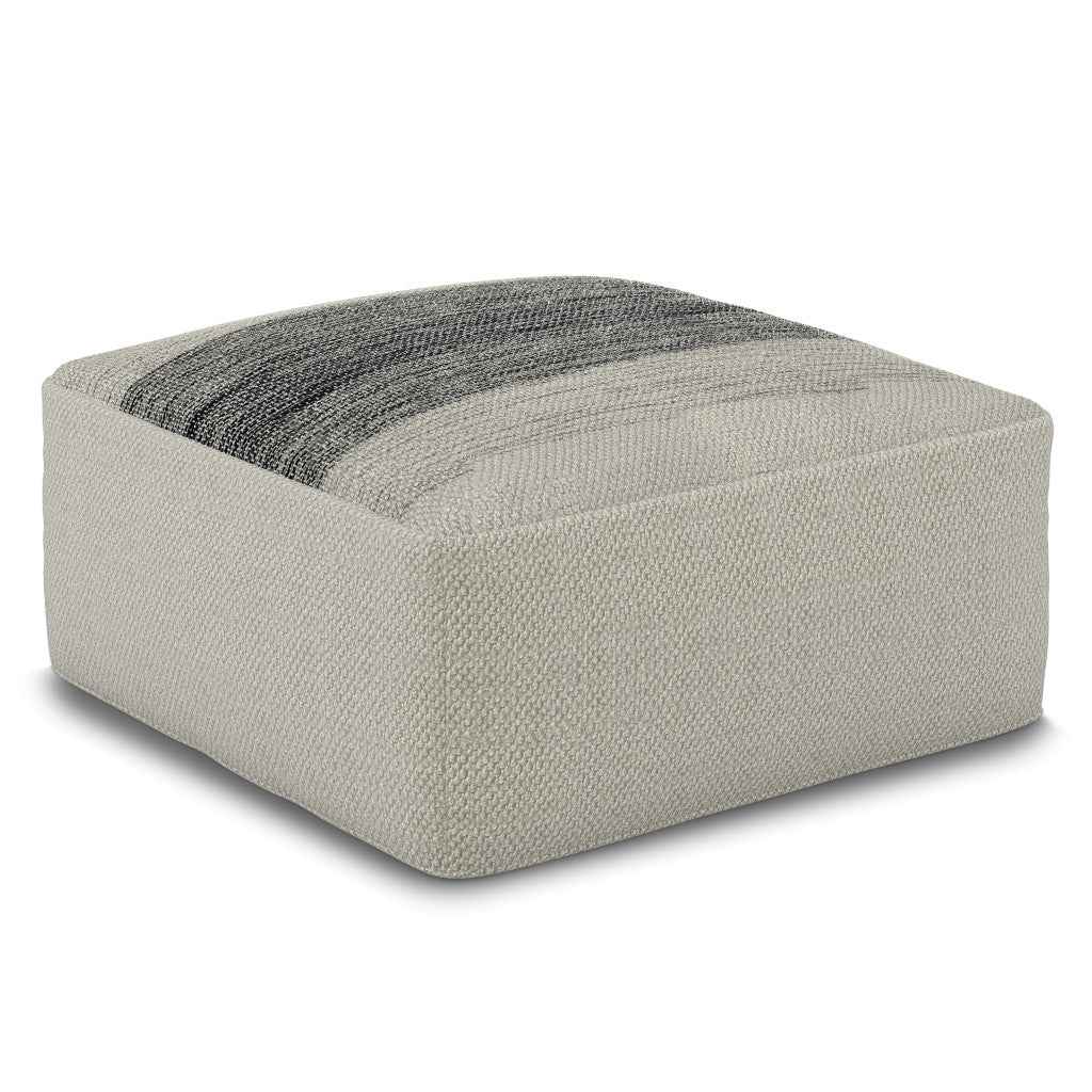 20" Gray Fabric Pouf Ottoman