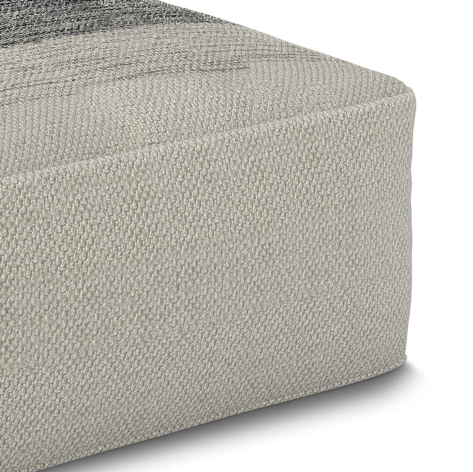 20" Gray Fabric Pouf Ottoman